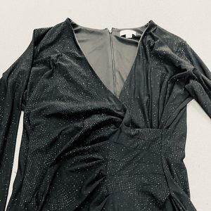 CALVIN KLEIN BLACK  SILVER SPARKLE DRESS SIZE 16 NWT